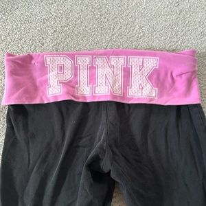 Used pink leggings size s p amazing condition with hemming area worn
